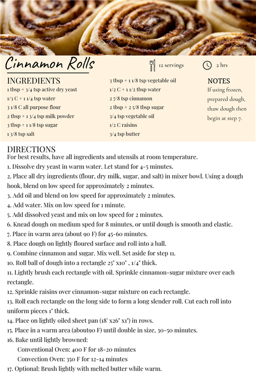 Cinnamon Roll Recipe